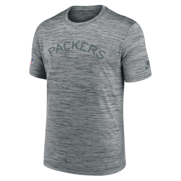 Men's Nike Gray Green Bay Packers Sideline Velocity Throwback Logo Performance T-Shirt - Image 2