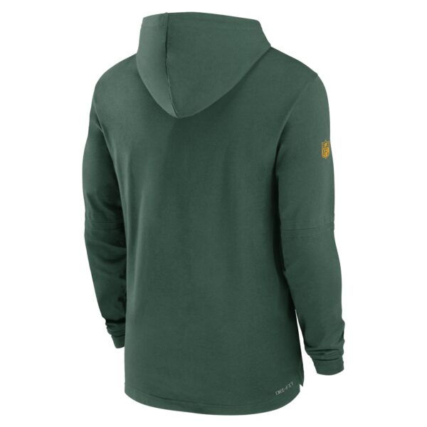 Men's Nike Green Green Bay Packers Sideline Performance Long Sleeve Hoodie T-Shirt - Image 3