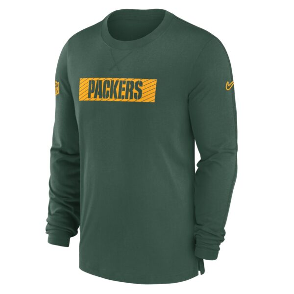 Men's Nike Green Green Bay Packers Sideline Player Performance Long Sleeve T-Shirt - Image 2