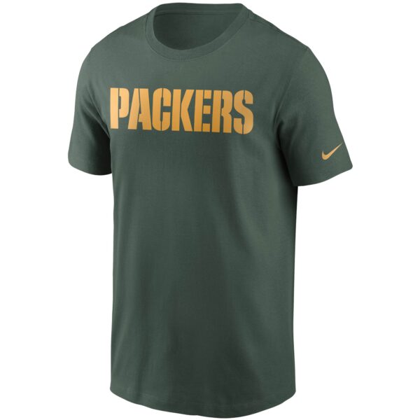 Men's Nike Green Green Bay Packers Team Wordmark T-Shirt - Image 2
