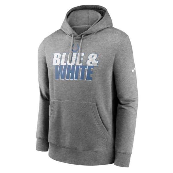 Men's Nike Heathered Charcoal Indianapolis Colts Fan Gear Local Club Pullover Hoodie - Image 2
