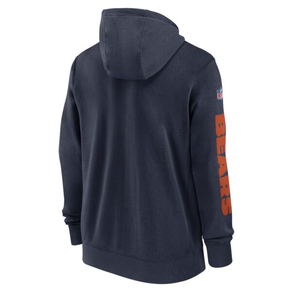 Men's Nike Navy Chicago Bears 2024 Sideline Club Full-Zip Hoodie - Image 3