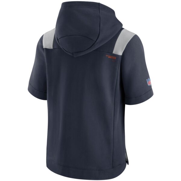 Men's Nike Navy Chicago Bears Sideline Showout Short Sleeve Full-Zip Hoodie - Image 3