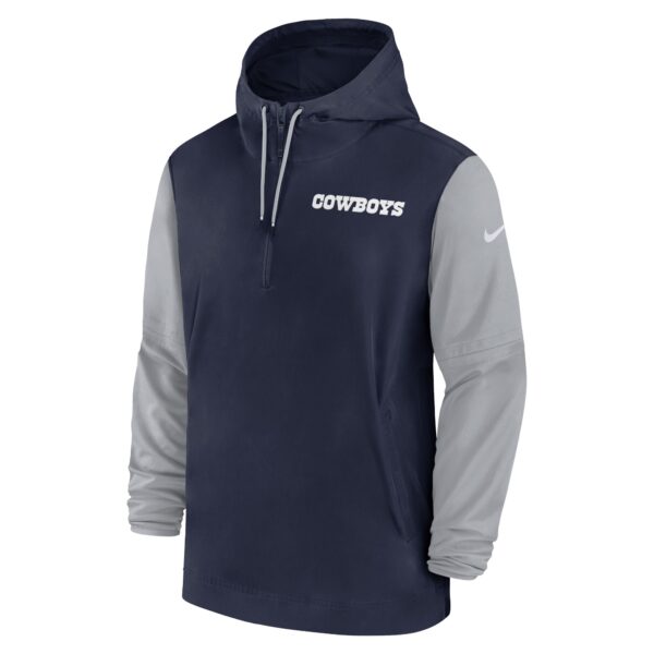 Men's Nike Navy Dallas Cowboys 2024 Sideline Pre-Game Half-Zip Jacket - Image 2