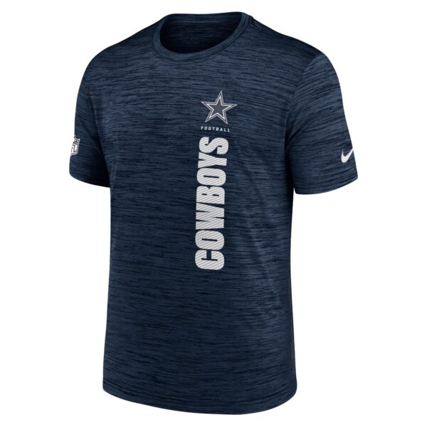 Men's Nike Navy Dallas Cowboys Sideline Velocity Performance T-Shirt - Image 2