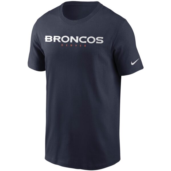 Men's Nike Navy Denver Broncos Team Wordmark T-Shirt - Image 2