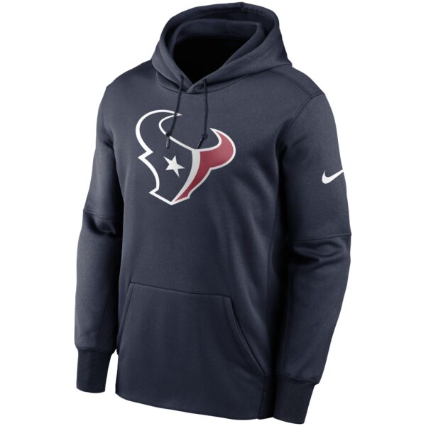Men's Nike Navy Houston Texans Fan Gear Primary Logo Therma Performance Pullover Hoodie - Image 2