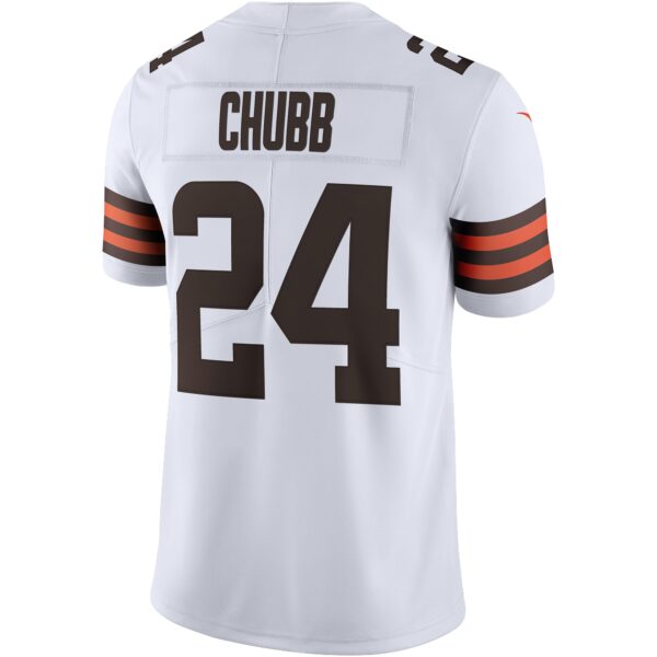 Men's Nike Nick Chubb White Cleveland Browns Vapor Limited Jersey - Image 3