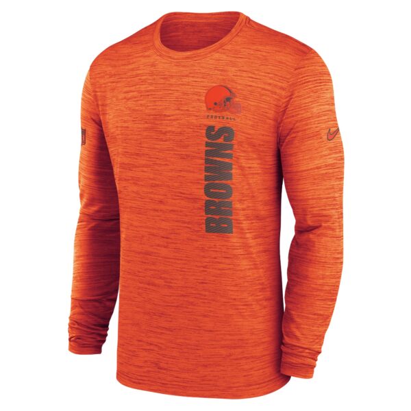 Men's Nike Orange Cleveland Browns 2024 Sideline Velocity Performance Long Sleeve T-Shirt - Image 2