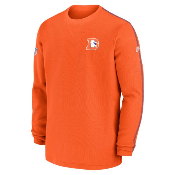 Men's Nike Orange Denver Broncos Alternate Logo Coach Long Sleeve Top - Image 2