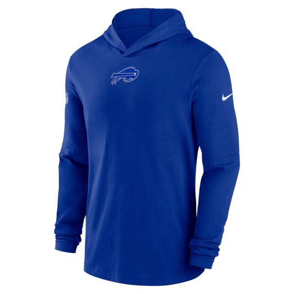 Men's Nike Royal Buffalo Bills Sideline Performance Long Sleeve Hoodie T-Shirt - Image 2
