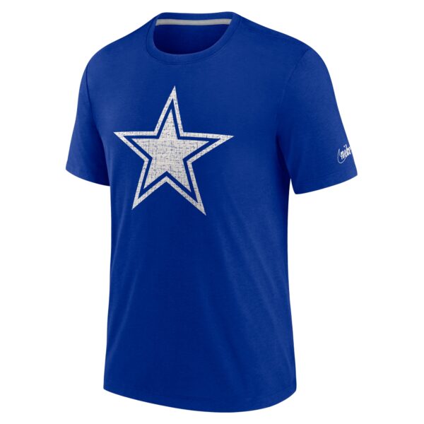 Men's Nike Royal Dallas Cowboys Playback Logo Tri-Blend T-Shirt - Image 2