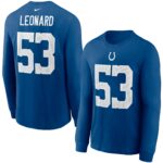 Men's Nike Darius Leonard Royal Indianapolis Colts Player Name & Number Long Sleeve T-Shirt
