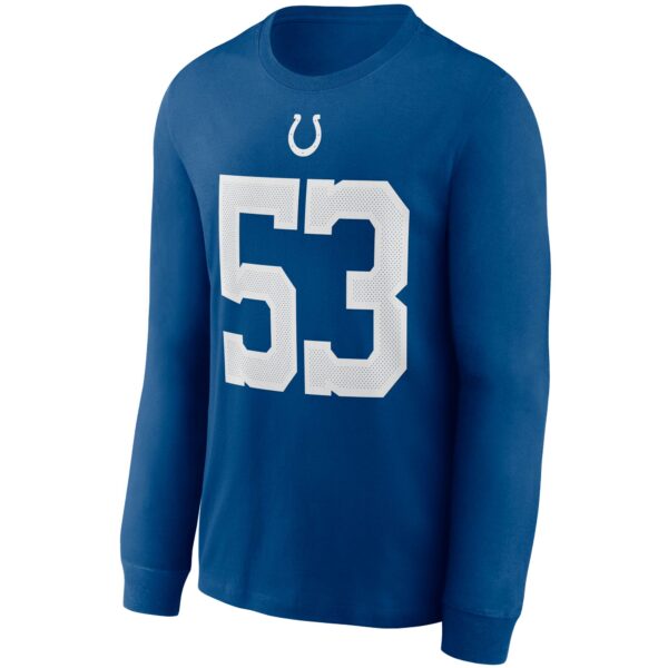 Men's Nike Darius Leonard Royal Indianapolis Colts Player Name & Number Long Sleeve T-Shirt - Image 2