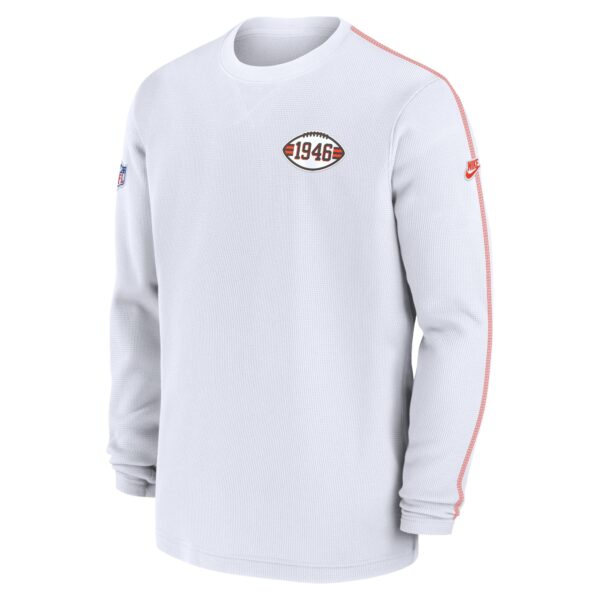 Men's Nike White Cleveland Browns Alternate Logo Coach Long Sleeve Top - Image 2