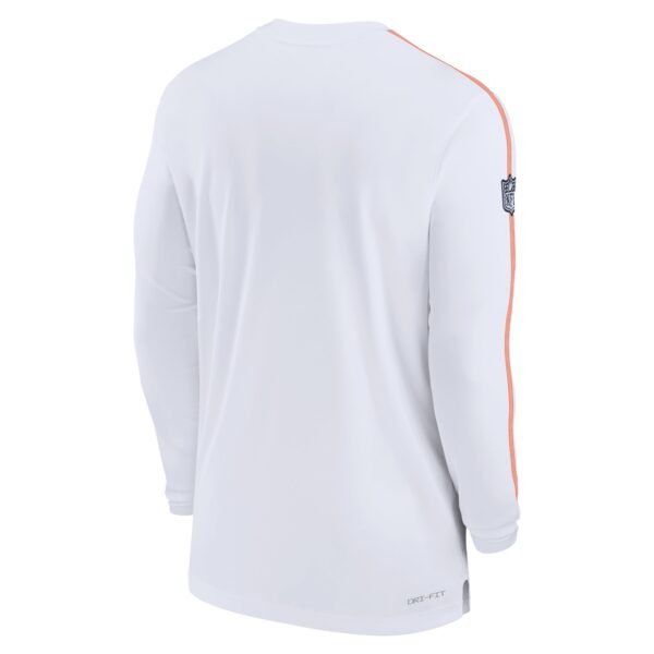 Men's Nike White Denver Broncos Sideline Coach UV Performance Long Sleeve T-Shirt - Image 3