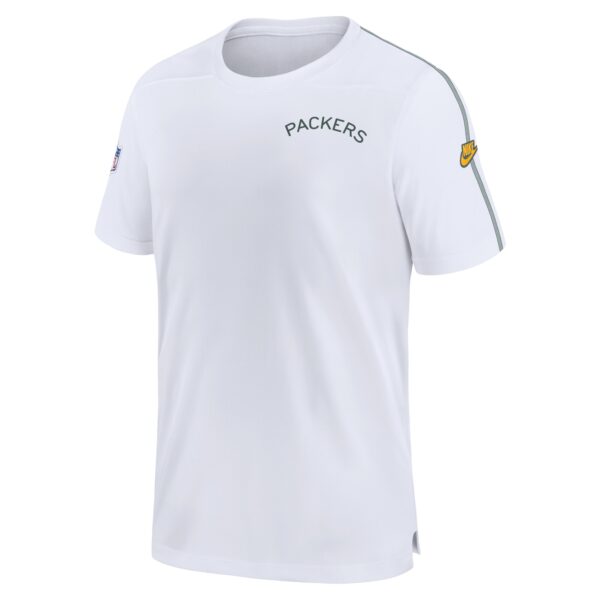 Men's Nike White Green Bay Packers Sideline Alternate Logo Coach Performance Top - Image 2