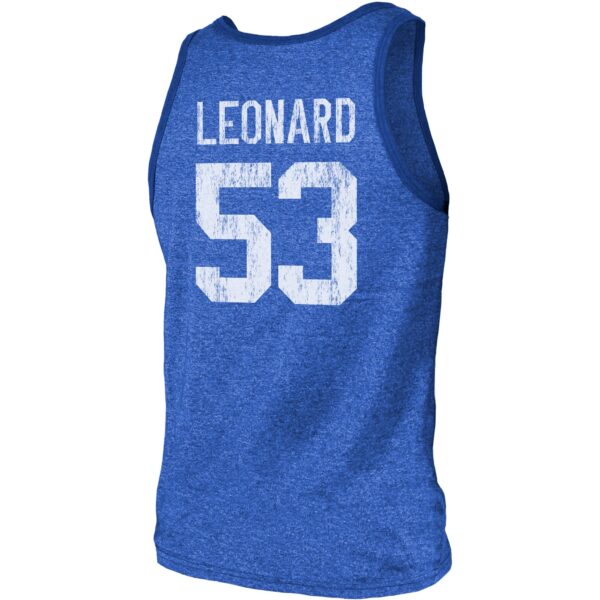 Men's Darius Leonard Royal Indianapolis Colts Name & Number Tri-Blend Tank Top - Image 3