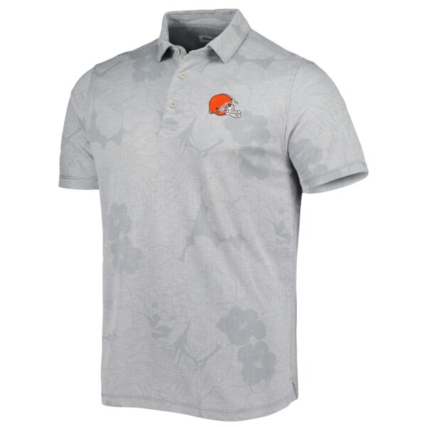 Men's Tommy Bahama Gray Cleveland Browns Miramar Blooms Polo - Image 2