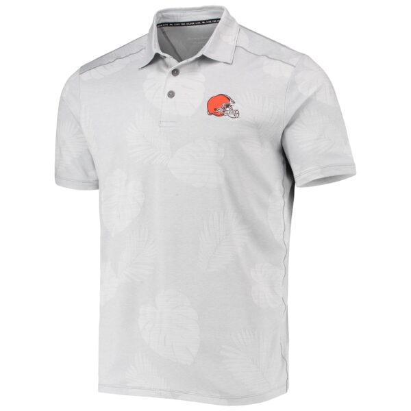 Men's Tommy Bahama Gray Cleveland Browns Palm Coast Delray Frond Allover IslandZone Polo - Image 2