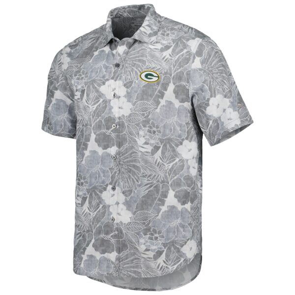 Men's Tommy Bahama Gray Green Bay Packers Coconut Point Playa Floral Camp IslandZone Button-Up Shirt - Image 2