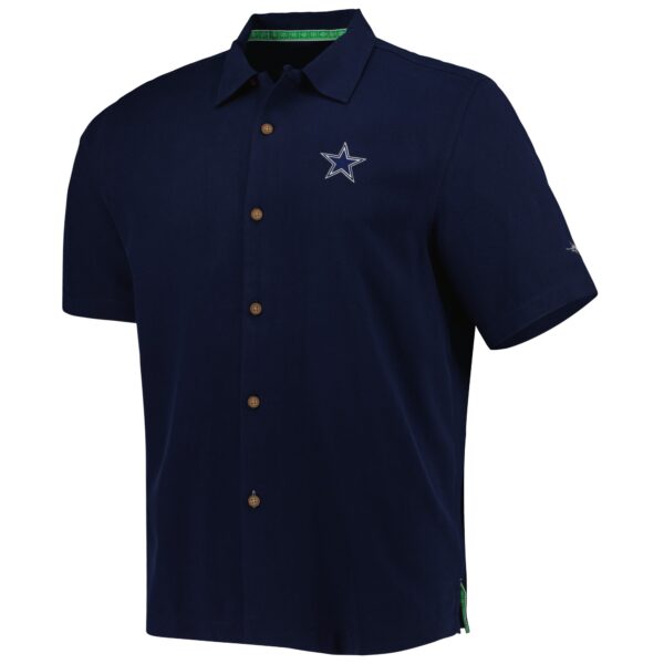 Men's Tommy Bahama Navy Dallas Cowboys Top of Your Game Camp Button-Up Shirt - Image 2