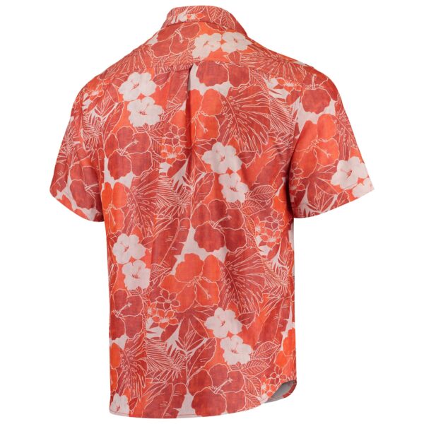 Men's Tommy Bahama Orange Cleveland Browns Coconut Point Playa Floral IslandZone Button-Up Shirt - Image 4