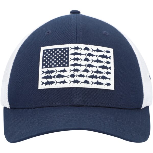 Men's Columbia  Navy/White Dallas Cowboys Mesh Fish Flag Flex Hat - Image 2