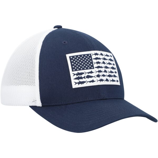 Men's Columbia  Navy/White Dallas Cowboys Mesh Fish Flag Flex Hat - Image 3