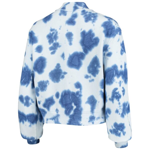 Women's Junk Food Navy Denver Broncos Tie-Dye Cropped Pullover Sweatshirt - Image 4