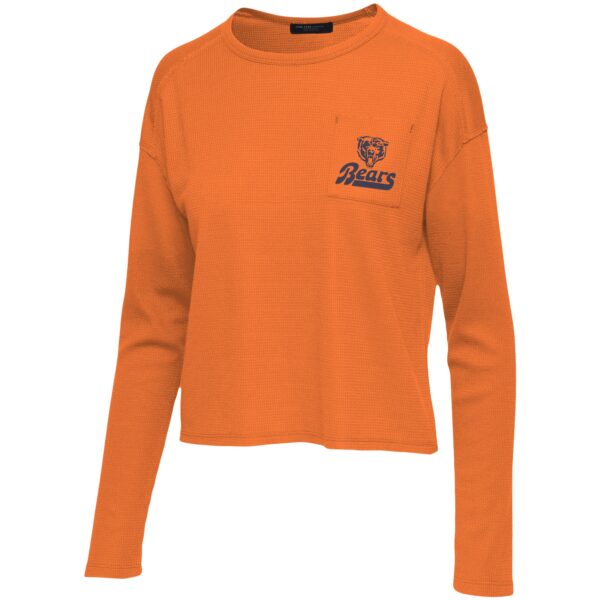Women's Junk Food Orange Chicago Bears Pocket Thermal Long Sleeve T-Shirt - Image 2
