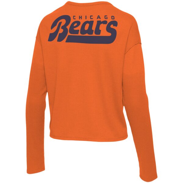 Women's Junk Food Orange Chicago Bears Pocket Thermal Long Sleeve T-Shirt - Image 3