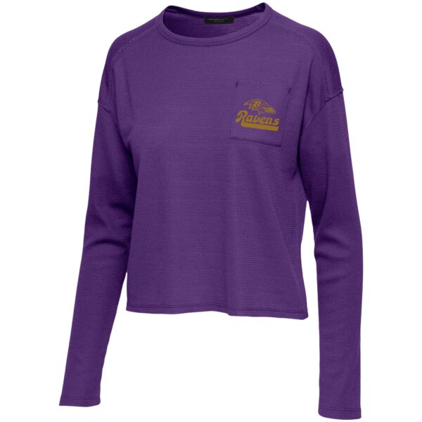 Women's Junk Food Purple Baltimore Ravens Pocket Thermal Long Sleeve T-Shirt - Image 2