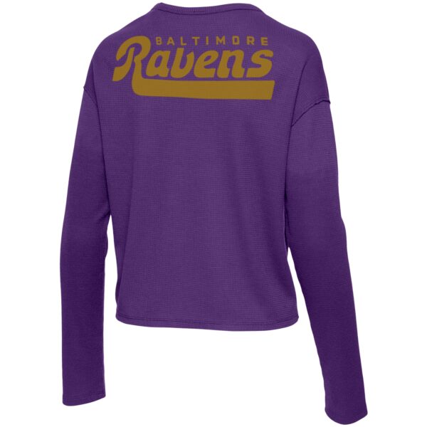 Women's Junk Food Purple Baltimore Ravens Pocket Thermal Long Sleeve T-Shirt - Image 3