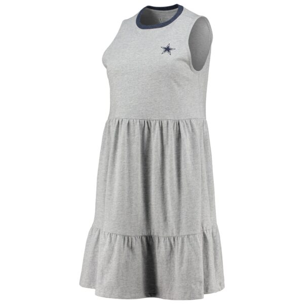 Women's Lauren James Heathered Gray Dallas Cowboys Tiered Dress - Image 2