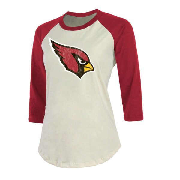 Women's Kyler Murray Cream/Cardinal Arizona Cardinals Vintage Player Name & Number Raglan 3/4-Sleeve T-Shirt - Image 2