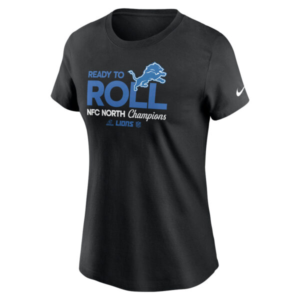 Women's Nike Black Detroit Lions 2024 NFC North Division Champions Locker Room Trophy Collection T-Shirt - Image 2