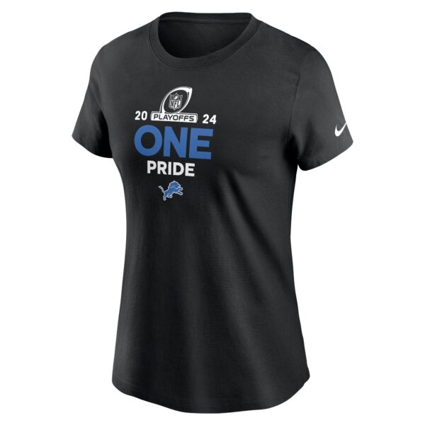 Women's Nike  Black Detroit Lions 2024 NFL Playoffs T-Shirt - Image 2