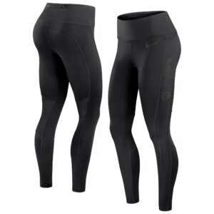 Women's Nike Black Green Bay Packers Edge Wordmark Performance Leggings