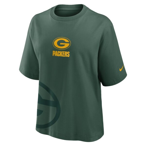 Women's Nike Green Green Bay Packers Boxy T-Shirt - Image 2