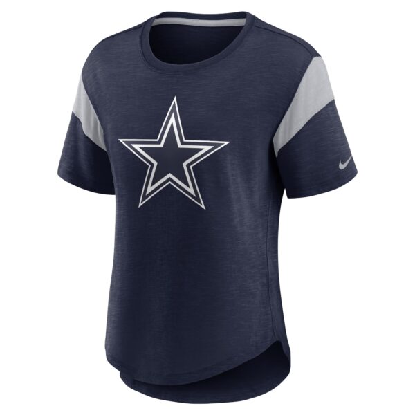 Women's Nike Heather Navy Dallas Cowboys Primary Logo Fashion Top - Image 2