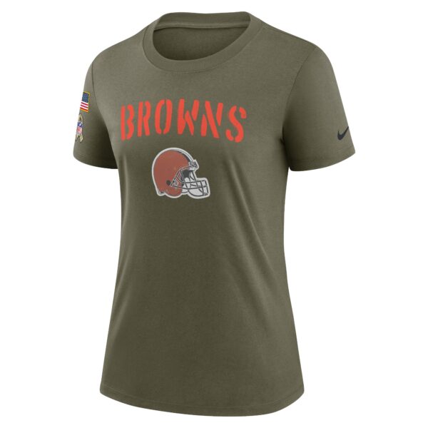 Women's Nike Olive Cleveland Browns Salute To Service Legend T-Shirt - Image 2