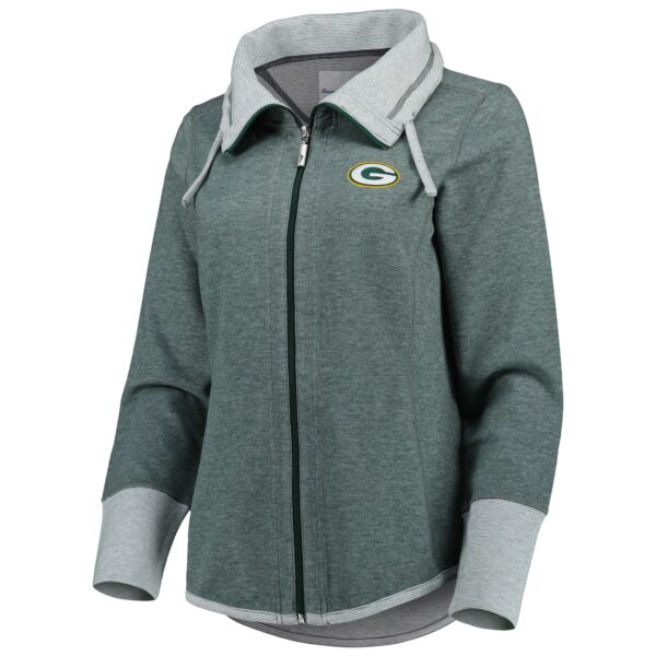 Women's Tommy Bahama Heathered Green Green Bay Packers Sport Sun Fade Full-Zip Sweatshirt - Image 2