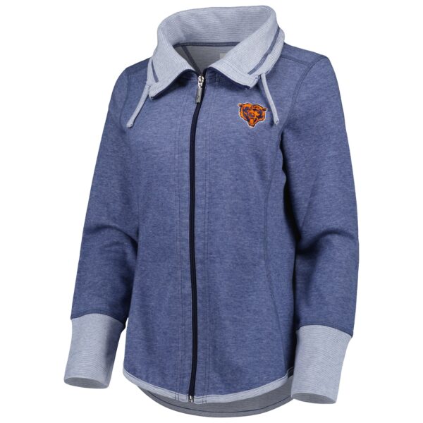 Women's Tommy Bahama Heathered Navy Chicago Bears Sport Sun Fade Full-Zip Sweatshirt - Image 3