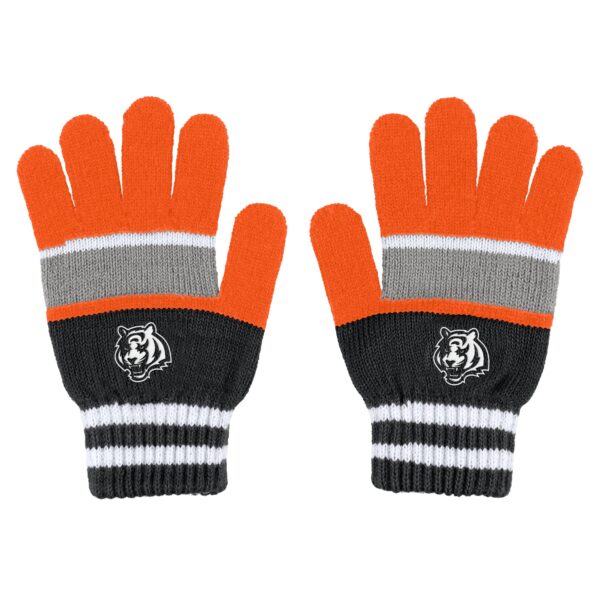 Women's WEAR by Erin Andrews Cincinnati Bengals Stripe Glove & Scarf Set - Image 2