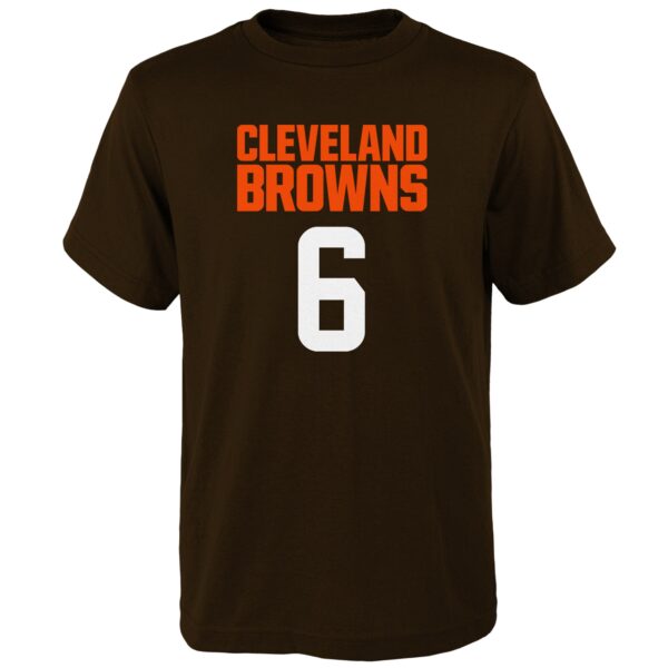 Youth Baker Mayfield Brown Cleveland Browns Mainliner Player Name & Number T-Shirt - Image 2