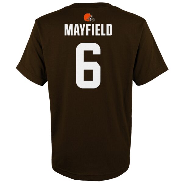 Youth Baker Mayfield Brown Cleveland Browns Mainliner Player Name & Number T-Shirt - Image 3