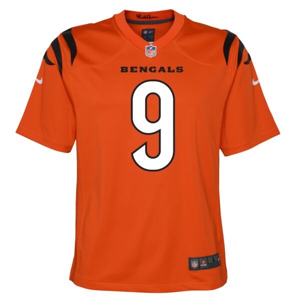 Youth Nike Joe Burrow Orange Cincinnati Bengals Alternate Game Jersey - Image 2