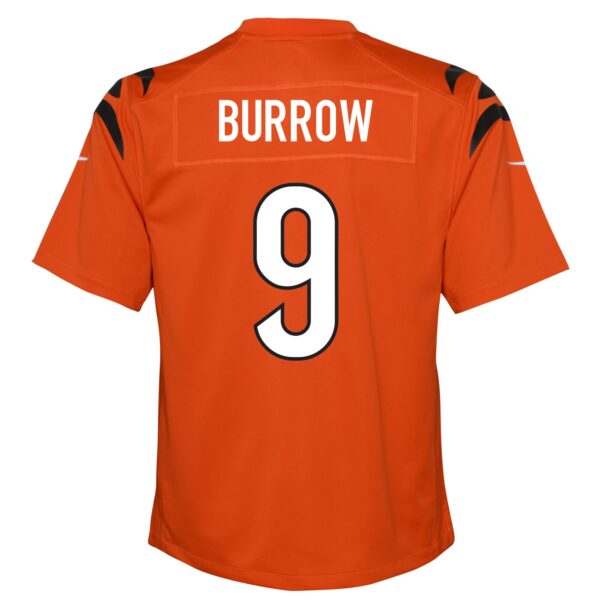 Youth Nike Joe Burrow Orange Cincinnati Bengals Alternate Game Jersey - Image 3