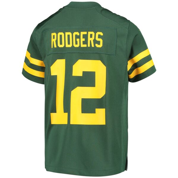 Youth Nike Aaron Rodgers Green Green Bay Packers Alternate Game Player Jersey - Image 3